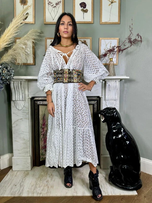 New Arrival Roland Klein, vintage white eyelet dress