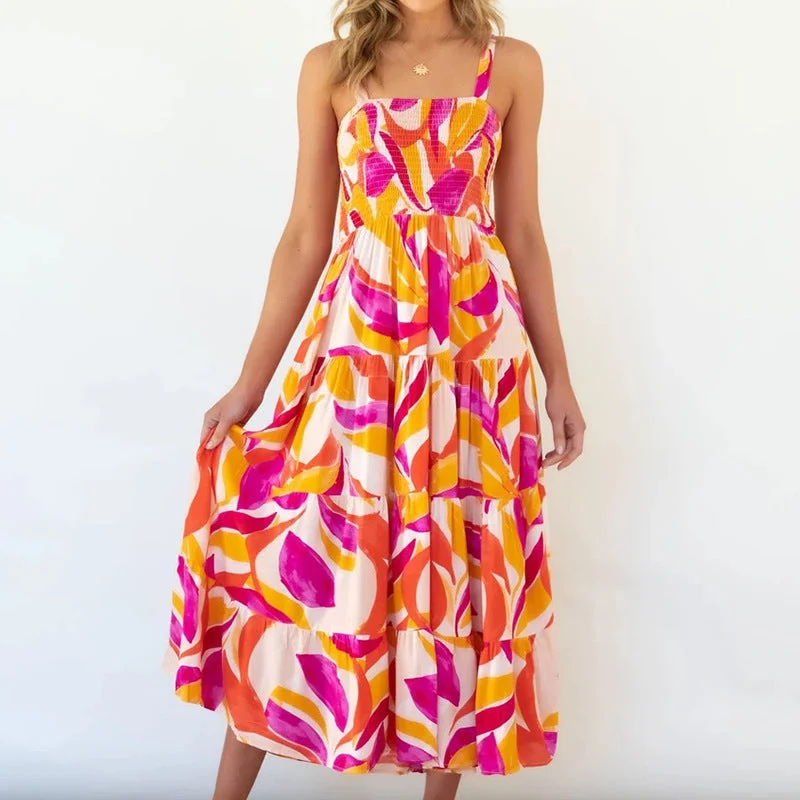 Savings Galore New Arrival Boho Printed Maxi Dress
