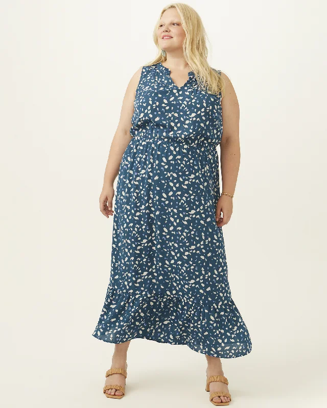 Value Deals Perrie Printed Peasant Maxi Dress | Forest Green / Ivory