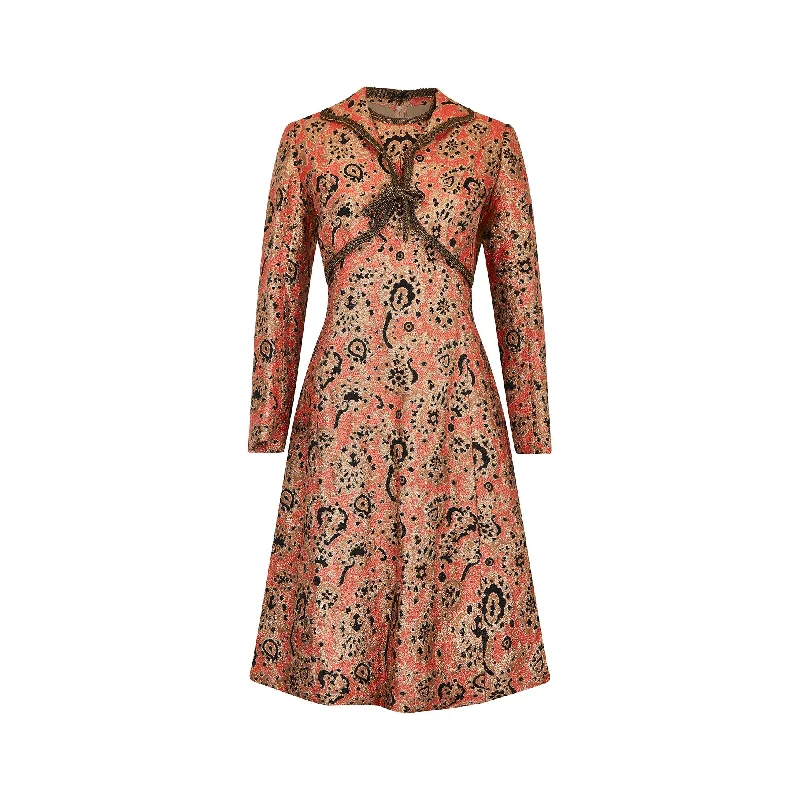 Time-Limited Offer 1960s Maria Moutet Paisley Lame Dress Suit