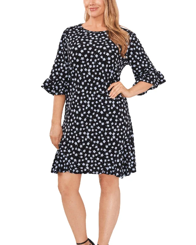 Crazy Savings Maia Ruffled Dress | RICH BLACK