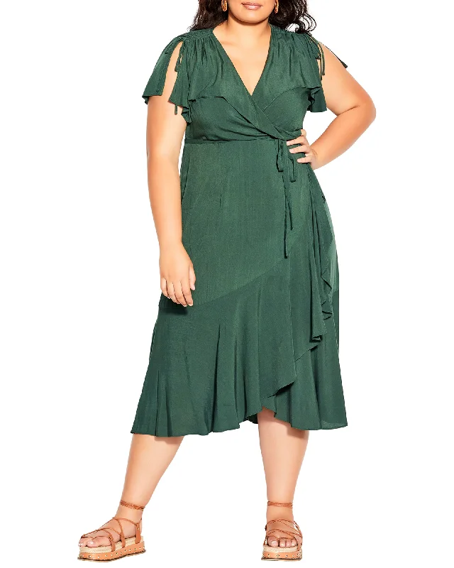 Deal of the Day Lennox Palm Love Maxi Dress | Forest Green