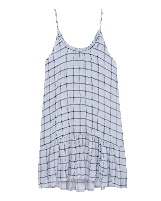 Markdowns Katie Ruffle Hem Dress | Light Blue / Navy