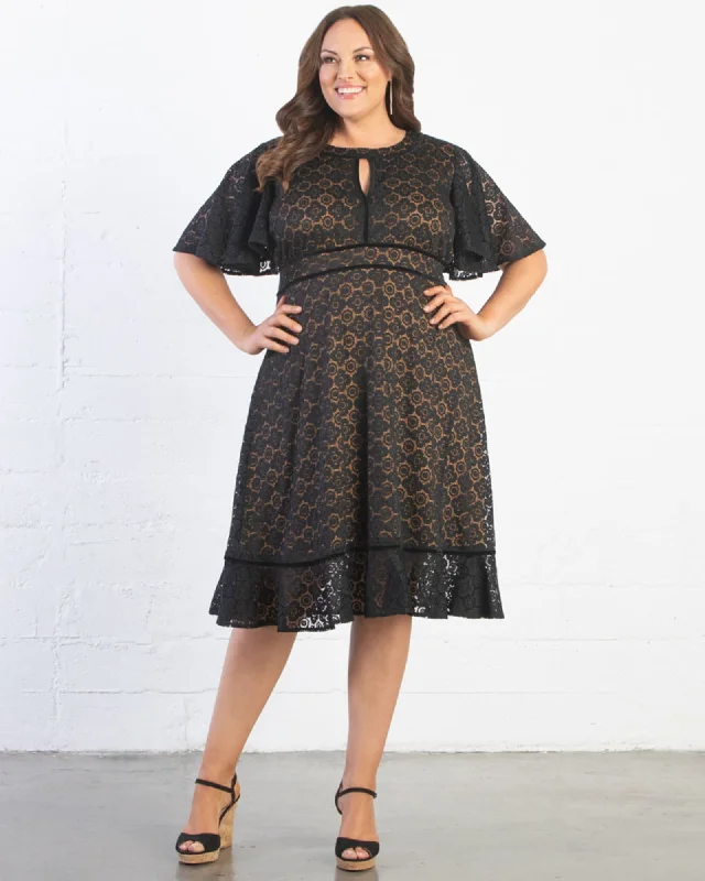 Deal of the Day Middleton Lace Dress | BLACK/CINNAMON