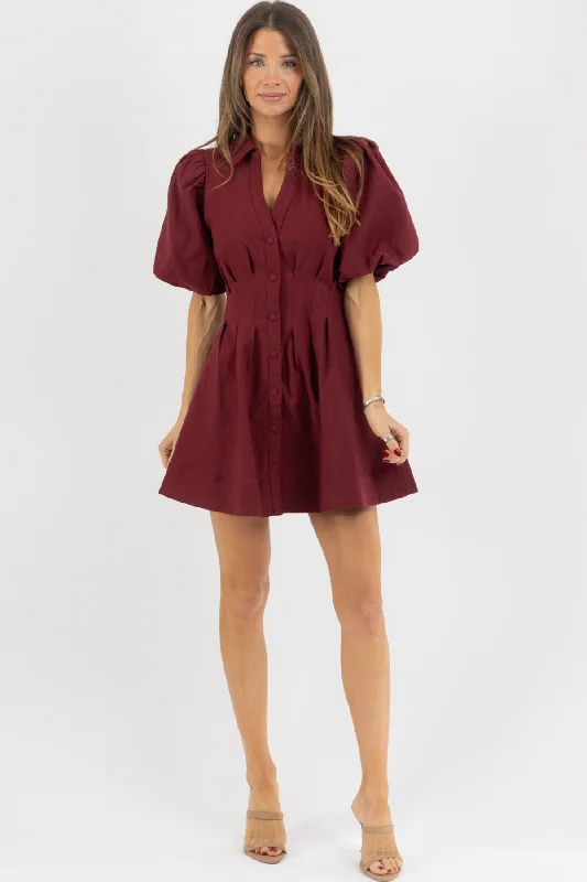 Price Slash SHEA WINE SHIRT DRESS
