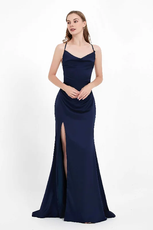 Holiday Sale Lace up Back Side Slit Dress