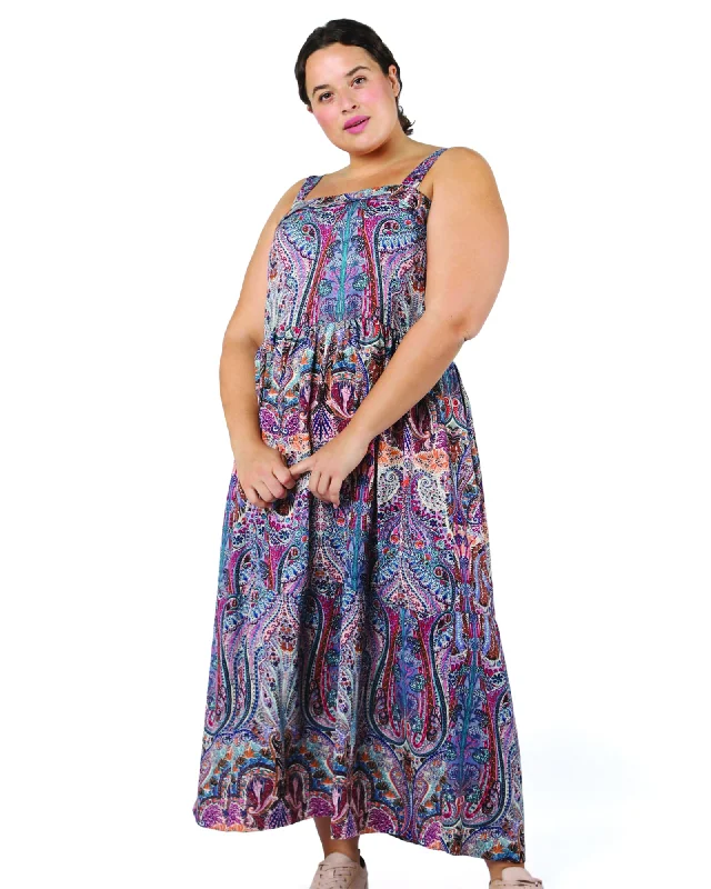 Quick Sale Thalia Tiered Maxi Dress | Brown / Red
