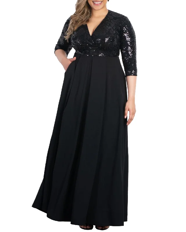 Amazing Deals Paris Pleated Sequin Gown | ONYX