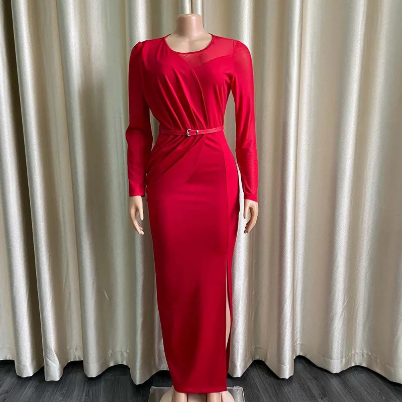 Big Discounts Ethereal Mesh-Panelled Long Formal Dress