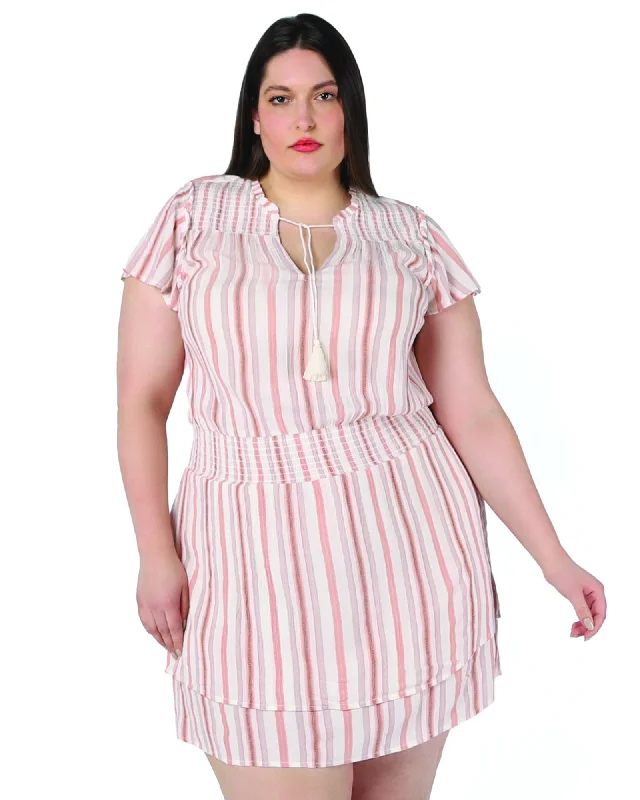 Super Sale Carla Smocked Waist Mini Dress | Ivory / Beige