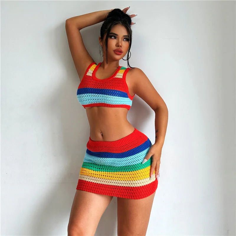 Discount Deals Color Blocked Knit Sensation Bodycon Skirt Dress