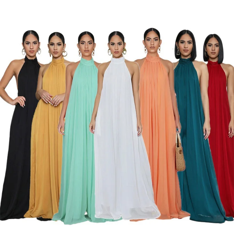 Customer Appreciation Sale Casual Sleeveless Chiffon Loose Backless Dress