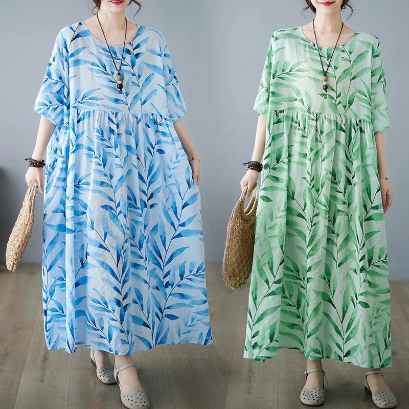 Deal Mania How to Wear a Retro-style Artistic Loosened Printed Dress