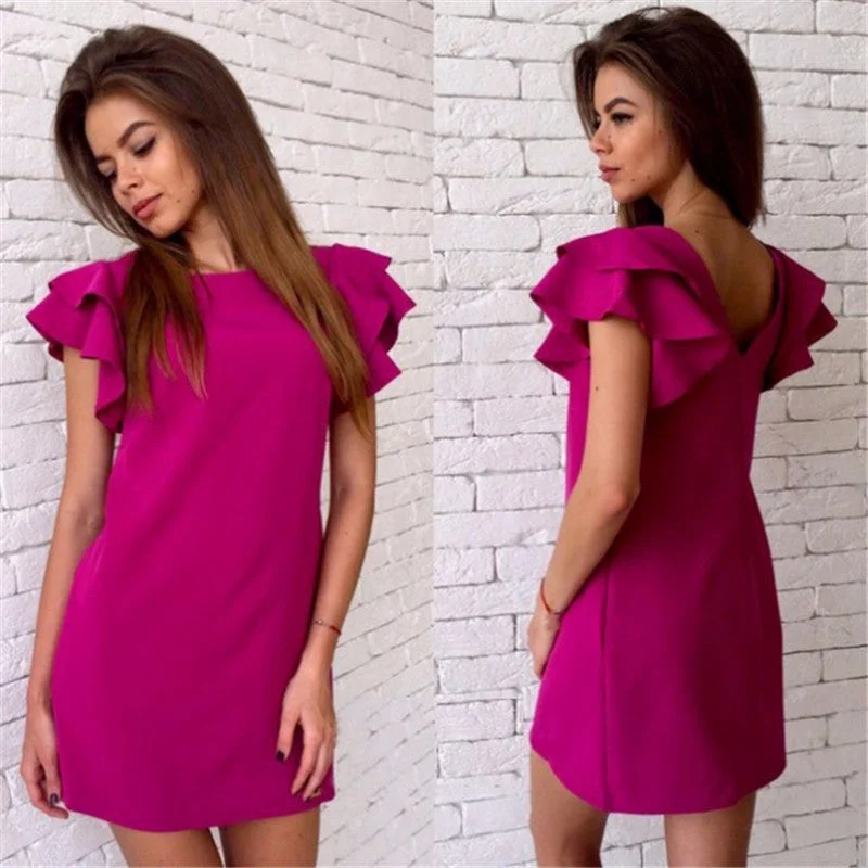 New Markdowns Women Summer Butterfly Sleeve Dress