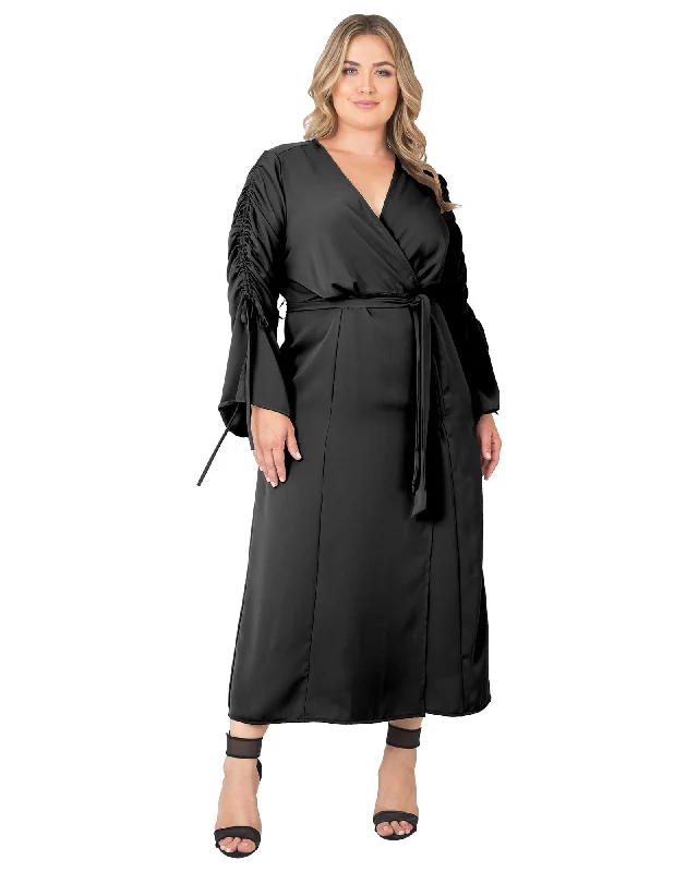 Price Cut Kimberly Wrap Maxi Dress | BLACK