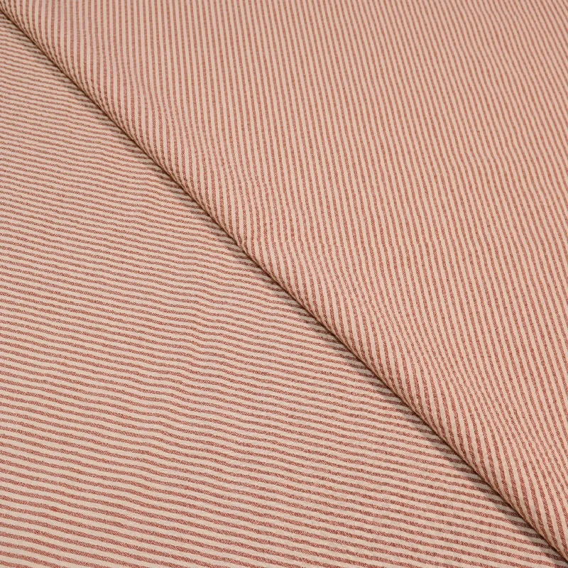 Sale Event Ivory and Light Brown Seersucker Stripes Outlet Holland & Sherry Fabric