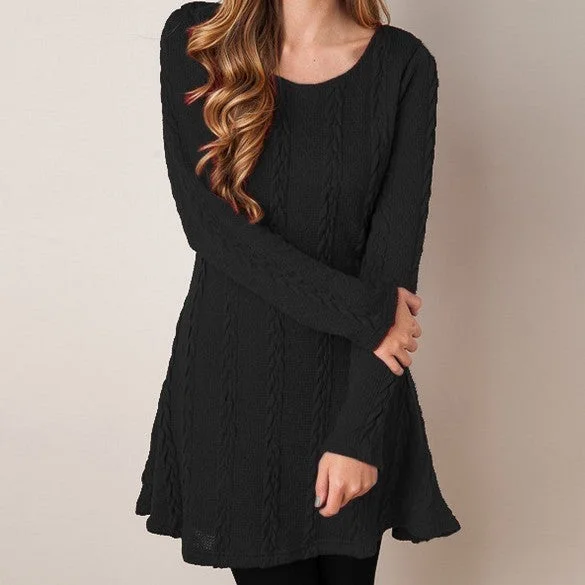Blowout Sale Women's Spring/Autumn Casual Long-Sleeved Loose Knitted Sweater Dress