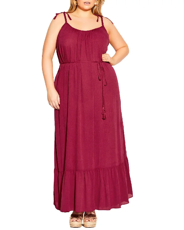 Big Savings Ayla Tropical Escape Maxi Dress | Burgundy