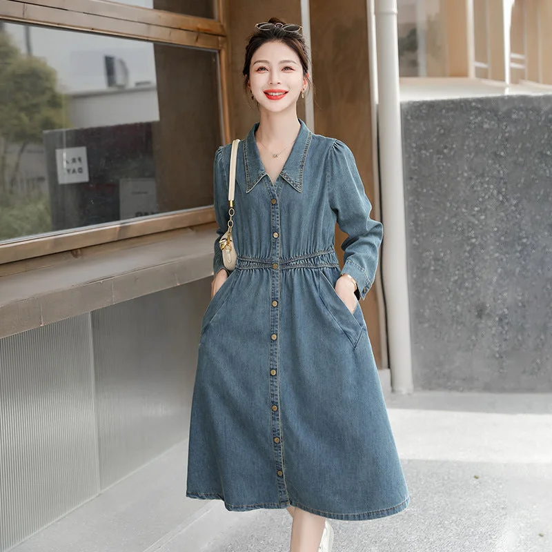 Super Savings Vintage High-Waisted Slimming Denim Dress