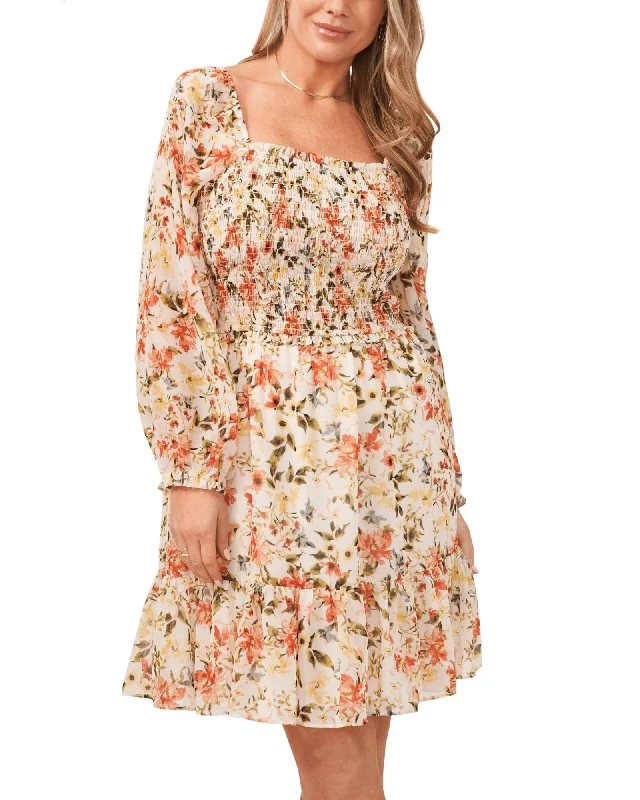 Super Deal Kari Square Neck Smocked Dress | DAYBRK WTRCLR-150