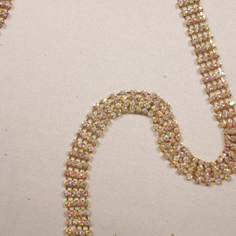 Limited Time Discount Crystal Trim AB Rhinestone 4 Row