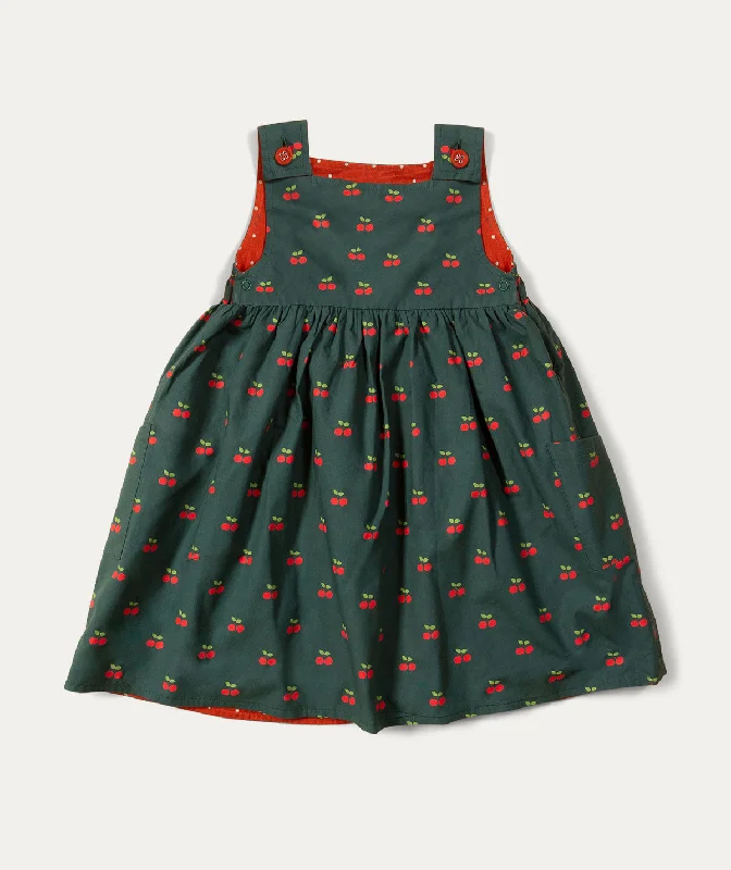 Amazing Deals Rainbow Striped Reversible Pinny Dress - Green