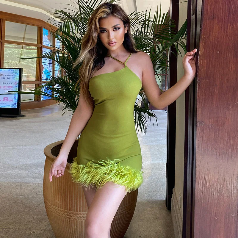 Year-End Sale Sultry Bodycon Hip Embrace Off-Shoulder Sling Dress
