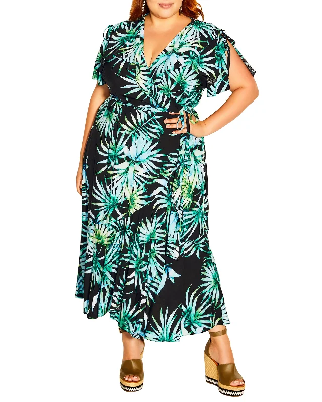Crazy Deals Amari Beach Tropic Maxi Dress | Black / Mint
