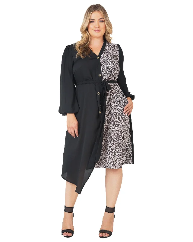 Price Drop Leah Lantern Sleeve Dress | BLACKBROWN