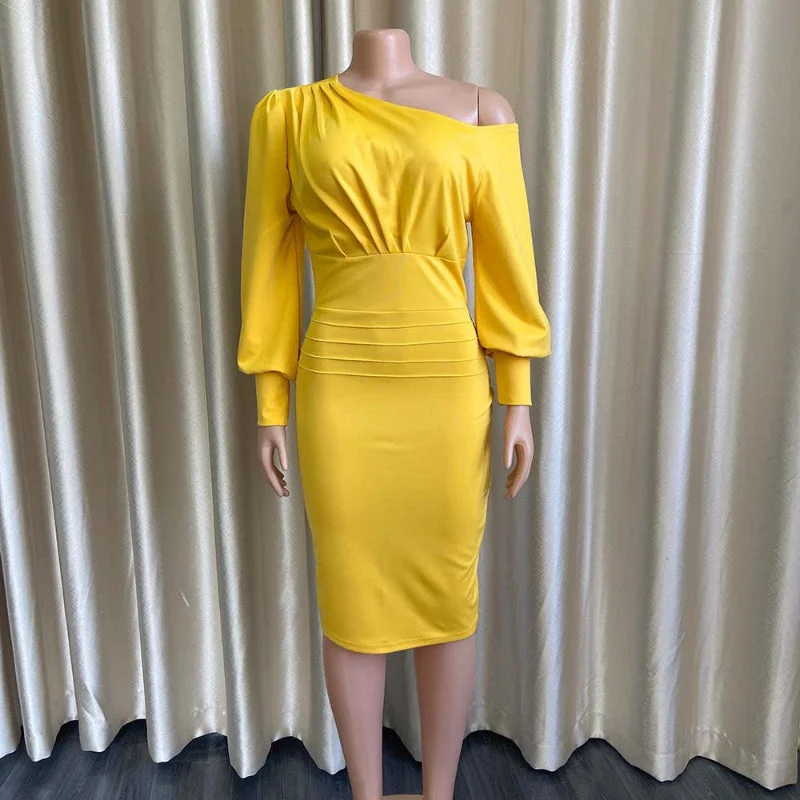 YEAR-End Sale Off-Shoulder Bodycon Midi Professional Dress