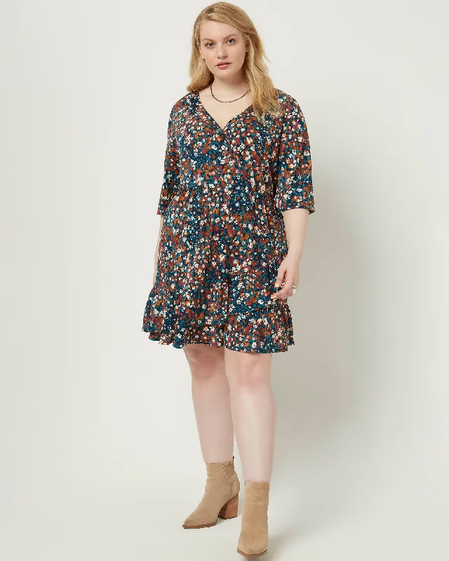 Act Fast Gianna Ditsy Floral Dress | Teal / Ivory