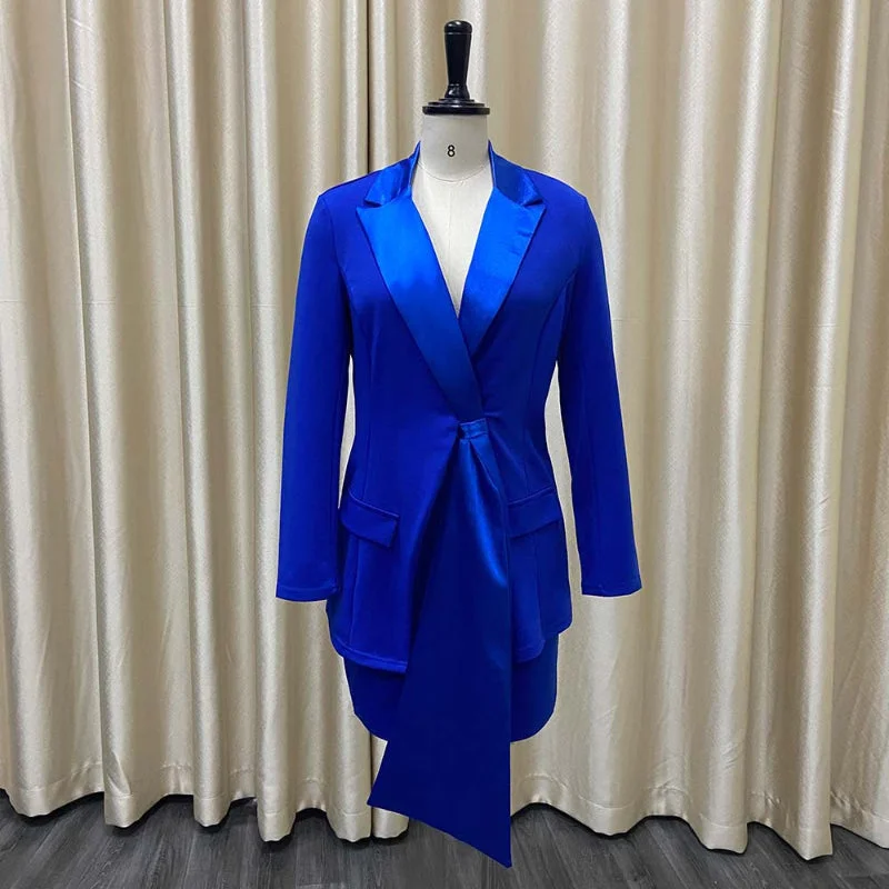 TIME-Limited Offer Elegant Commute Suit Set with Blazer and Midi Dress