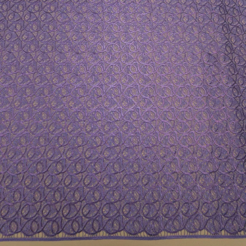 Final Sale Purple Sequins Abstract Embroidered Guipure Lace Fabric