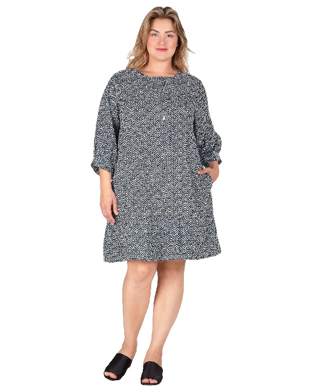 Daily Deals Josephine Pleated Hem Mini Dress | Black White