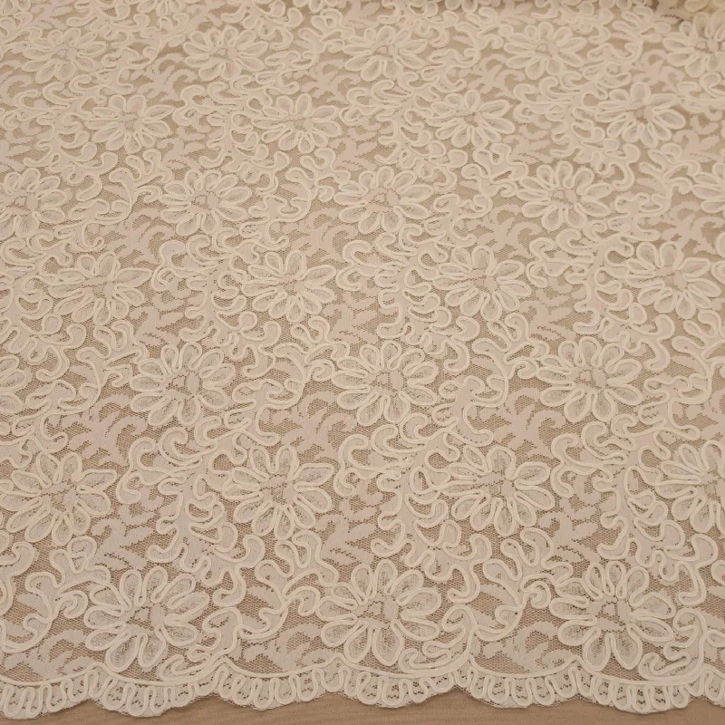 Sale Event Ivory Corded Floral Embroidered Lace