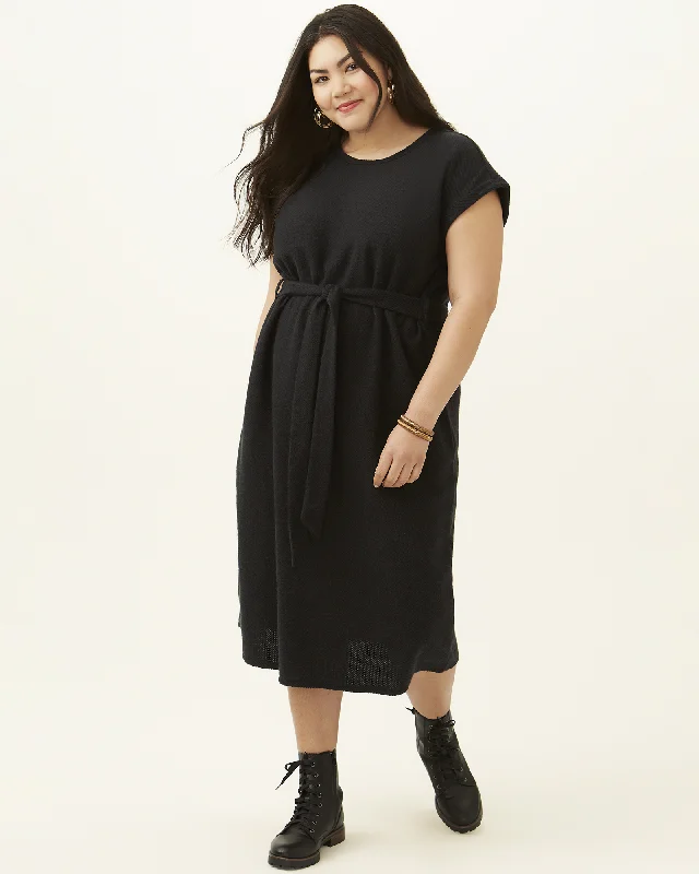 Limited Availability Raymona Belted Short Sleeve Dress | Black