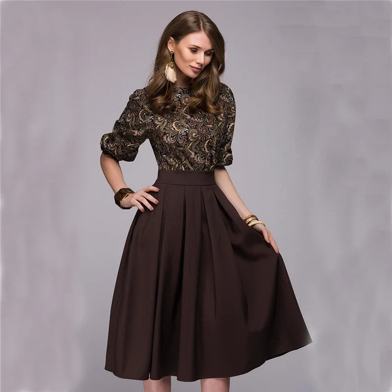 Incredible Offers Women's O-Neck Autumn Spring  Dress