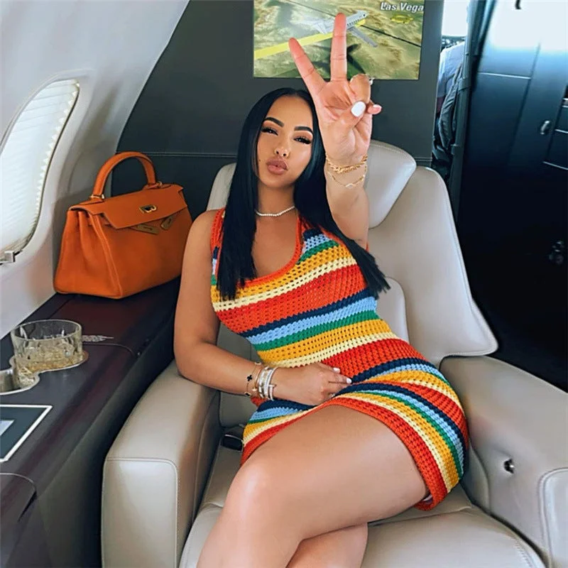 Big Discounts Sensually Casual Knit Crop Top and Bodycon Mini Skirt Dress