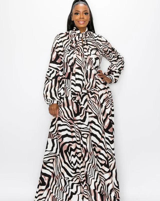 Limited Quantity Tiger Bella Donna Dress | Stone/Gray/Black