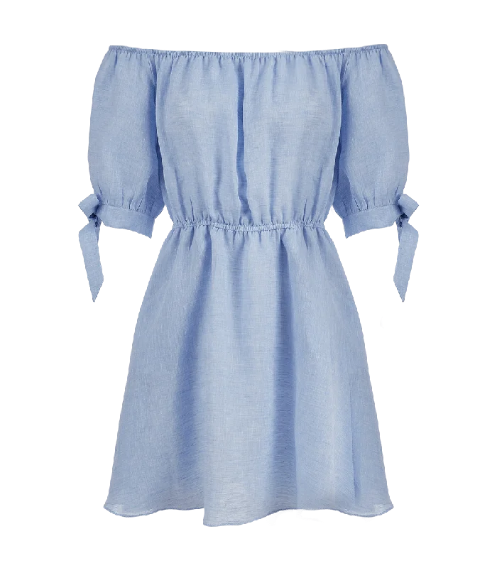 Time-Limited Offer Leto Linen Puff Sleeve Short Dress