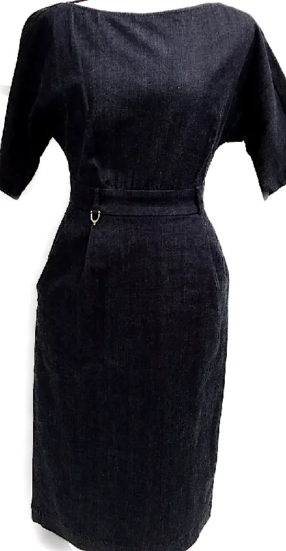 Price Smash Gucci Italy. Dark Blue Cotton, Polyethylene Dress