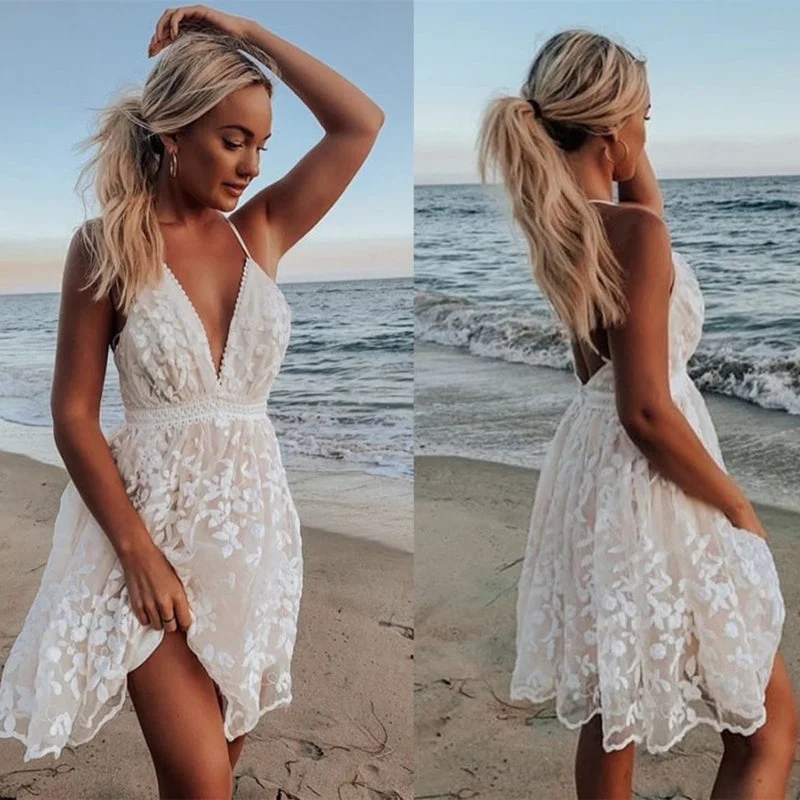 Massive Deals Latest Spring/Summer Chic Lace Short Skirt and Backless Dress