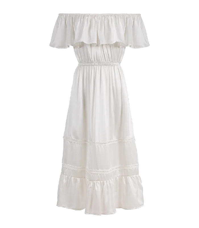 Price Rollback Chrysanthi Silk Off Shoulder Long Dress