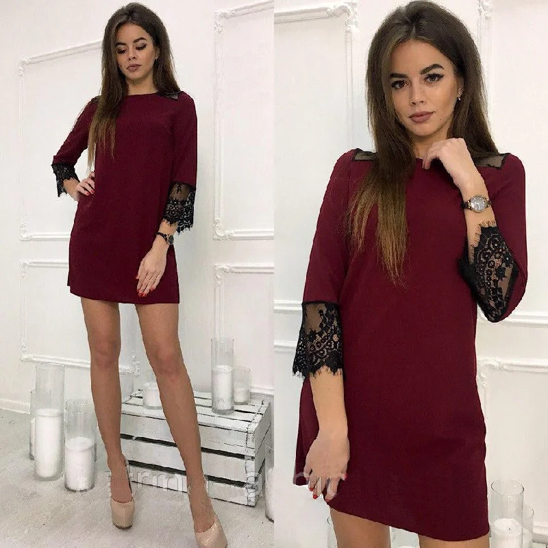 Overstock Women's Casual Lace Patchwork Dress
