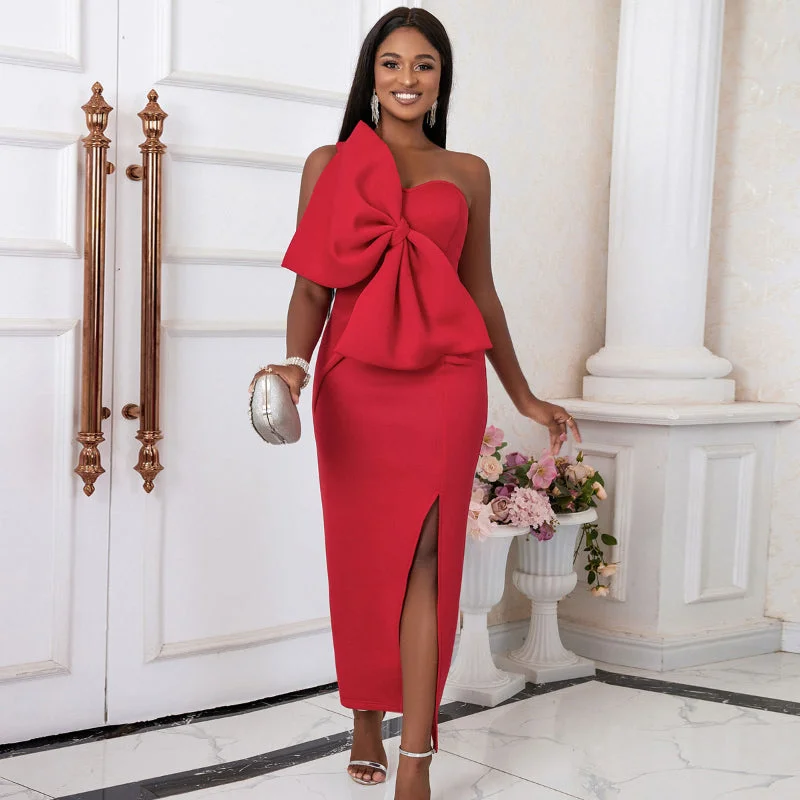 Act Fast Seductive Butterfly Bow Strapless Dress