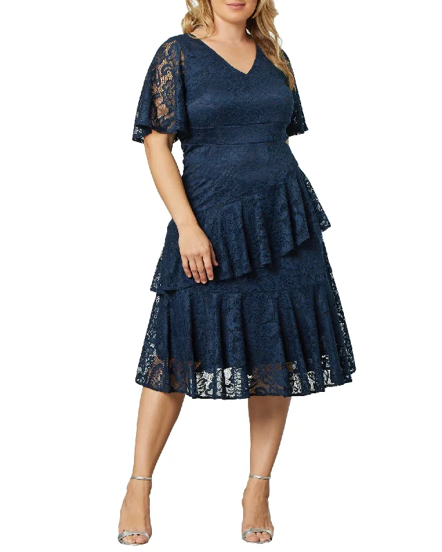 Big Savings Lace Affair Cocktail Dress | NAVY BLUE