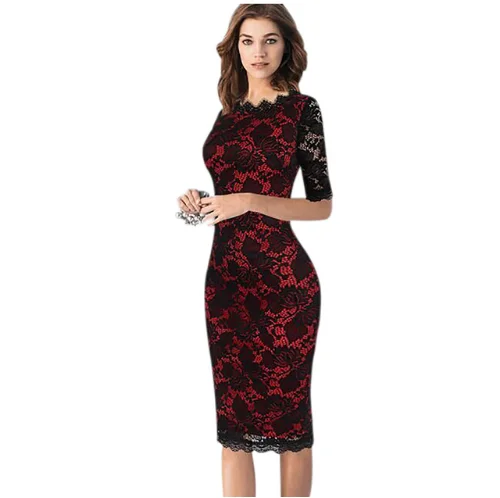 Crazy Deals Retro Pencil Lace Dress