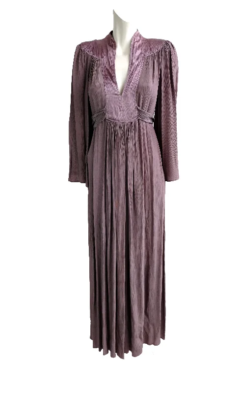 Price Rollback Ossie Clark 1970s Vintage Mauve Maxi Dress, UK10-12