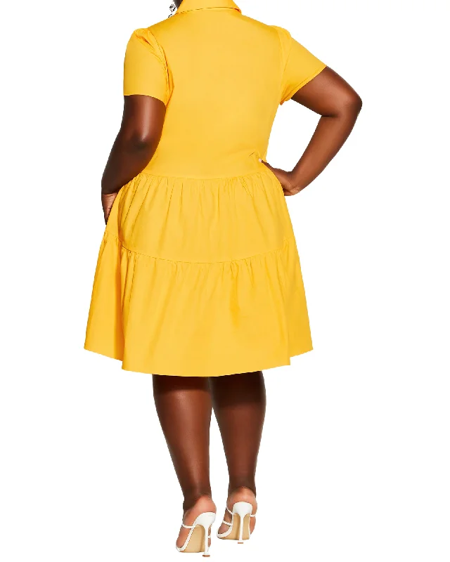 Great Bargains Izzy Tiered Short Dress | Yellow