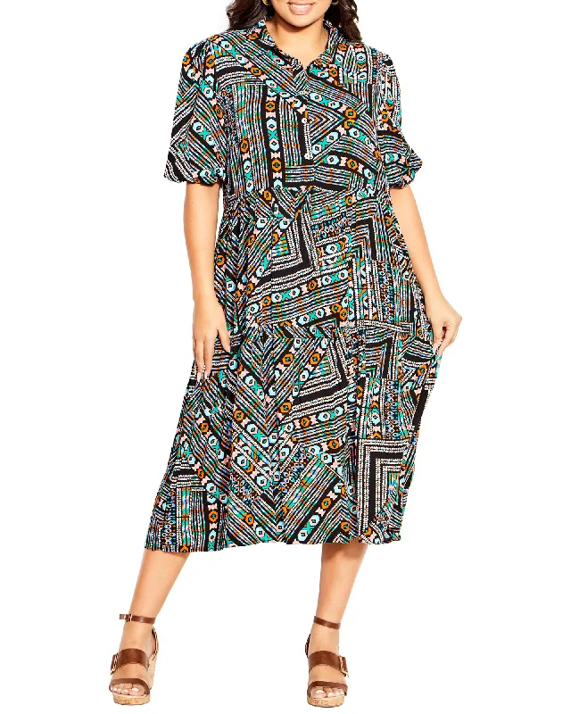 Act Fast Pilar Midi Dress | Black / White
